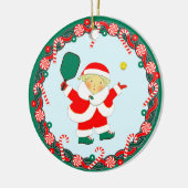 Pickleball Kerst Collectie Keramisch Ornament (Links)