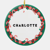 Pickleball Kerst Collectie Keramisch Ornament (Achterkant)