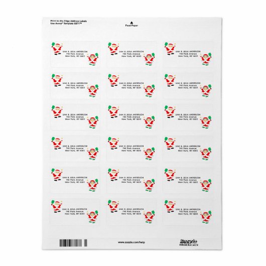 Pickleball kerst etiket (Full Sheet)