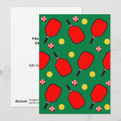 Pickleball kerst feestdagenkaart (Voorkant / Achterkant)