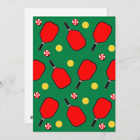 Pickleball kerst feestdagenkaart (Voorkant / Achterkant)