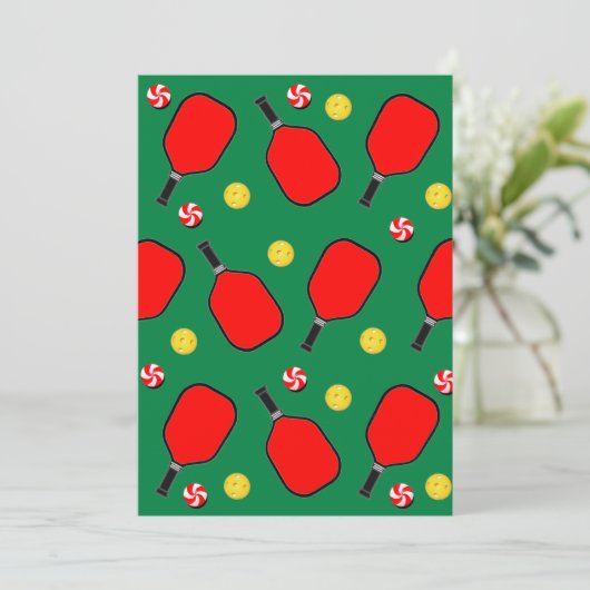 Pickleball kerst feestdagenkaart (Staand voorkant)