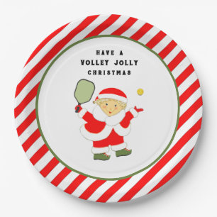 Pickleball Kerst Feestje Papieren Bordje
