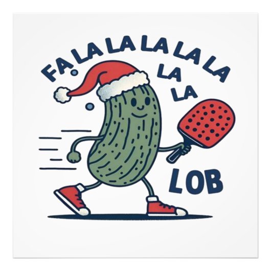 Pickleball kerst foto afdruk (Voorkant)
