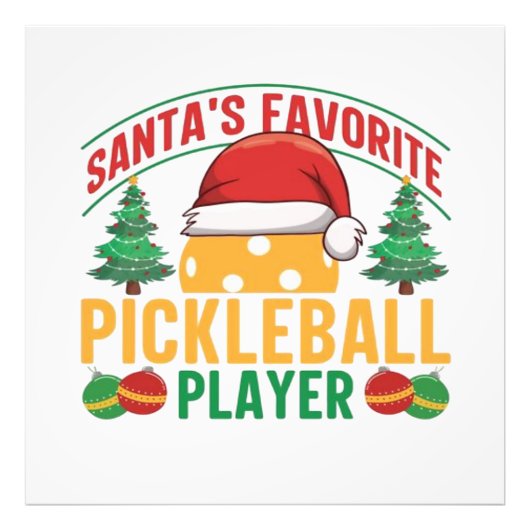Pickleball kerst foto afdruk (Voorkant)