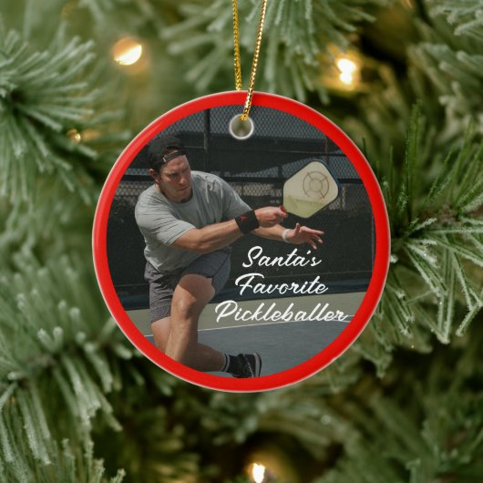 Pickleball Kerst Gepersonaliseerd Ornament (Boom)