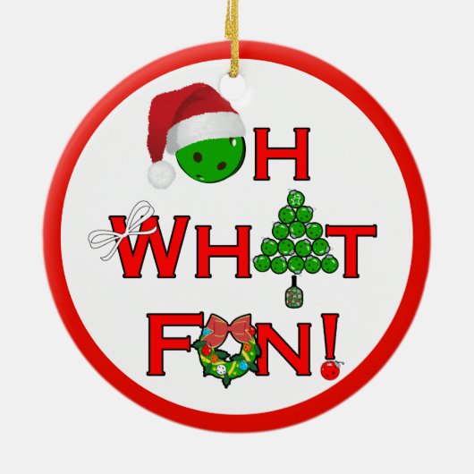 Pickleball Kerst Gepersonaliseerd Ornament (Achterkant)