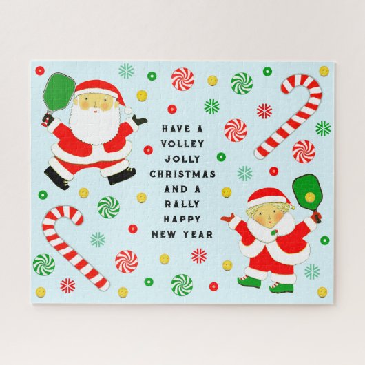 Pickleball Kerst Geschenk Legpuzzel (Horizontaal)