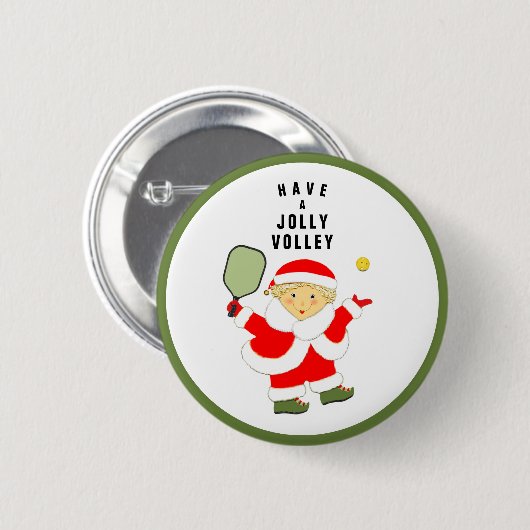 Pickleball Kerst Geschenk Ronde Button 5,7 Cm (Voorkant /achterkant)