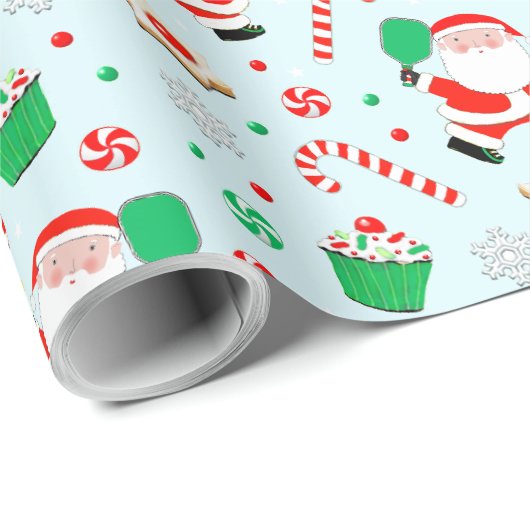 Pickleball Kerst Inpakpapier (Rol Hoek)