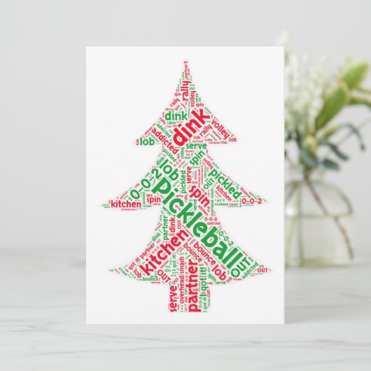 Pickleball Kerst Kaart (Staand voorkant)