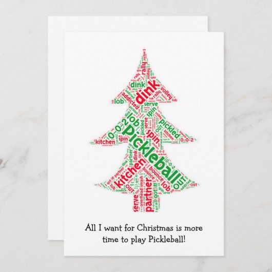 Pickleball Kerst Kaart (Voorkant / Achterkant)