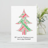 Pickleball Kerst Kaart (Staand voorkant)