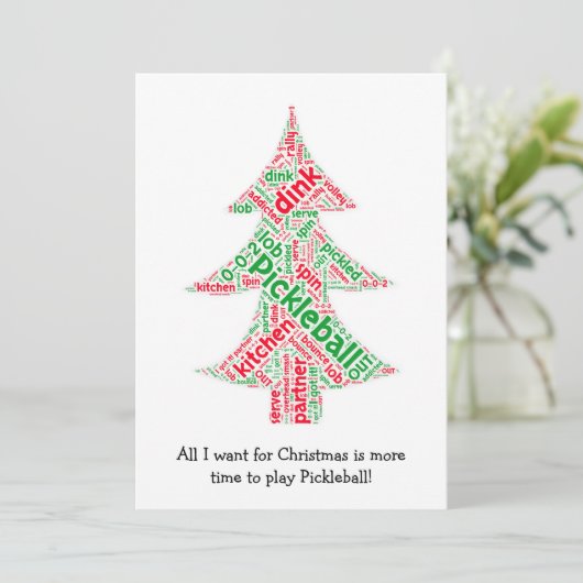 Pickleball Kerst Kaart (Staand voorkant)