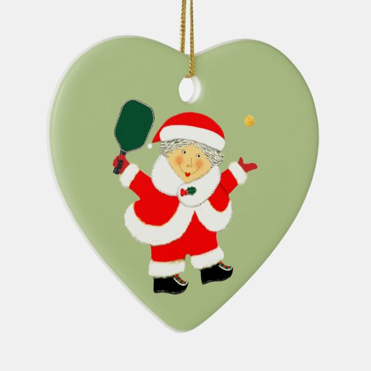 Pickleball kerst keramisch ornament (Rechts)