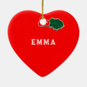 Pickleball kerst keramisch ornament (Achterkant)