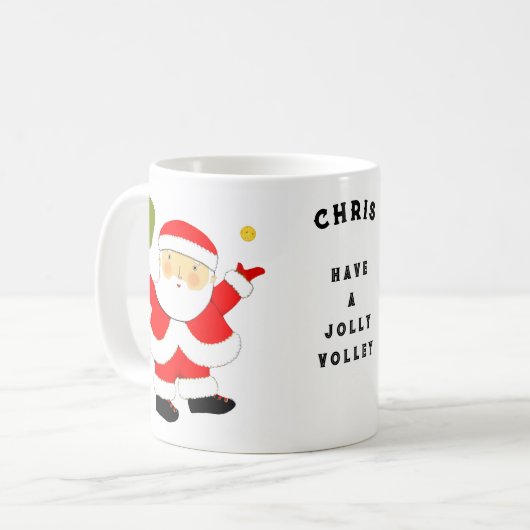 Pickleball kerst koffiemok (Voorkant links)