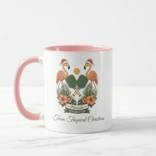 Pickleball Kerst Koffiemok Retro Flamingo Mok