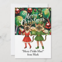 PICKLEBALL Kerst met de tekst "Merry Pickle-Mas!"
