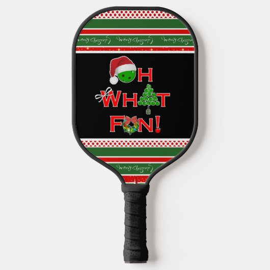 Pickleball Kerst Oh Wat leuk Rood Groen Wit Pickleball Paddle (Voorkant)