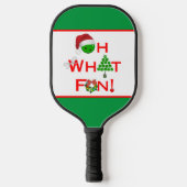 Pickleball Kerst Oh Wat leuk Rood Groen Wit Pickleball Paddle (Voorkant)