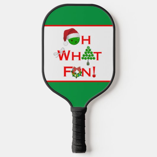 Pickleball Kerst Oh Wat leuk Rood Groen Wit Pickleball Paddle (Voorkant)