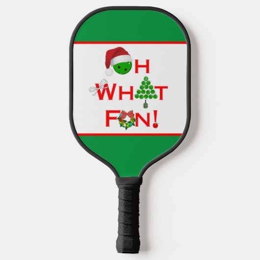 Pickleball Kerst Oh Wat leuk Rood Groen Wit Pickleball Paddle (Achterkant)