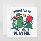 Pickleball kerst om al je speels te komen feestdagenkaart (Voorkant)