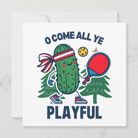 Pickleball kerst om al je speels te komen feestdagenkaart (Voorkant)