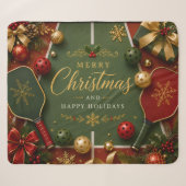 Pickleball Kerst op het veld  Sherpa Deken (Voorkant (horizontaal))