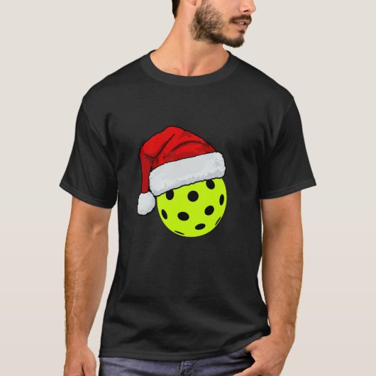 Pickleball Kerst Pet - Kerst Pickleball T-shirt (Voorkant)