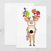 Pickleball Kerst Reindeer Feestdagenkaart (Voorkant / Achterkant)