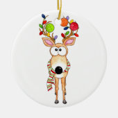 Pickleball Kerst Reindeer Keramisch Ornament (Voorkant)