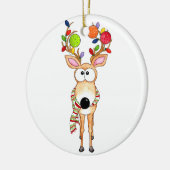 Pickleball Kerst Reindeer Keramisch Ornament (Links)