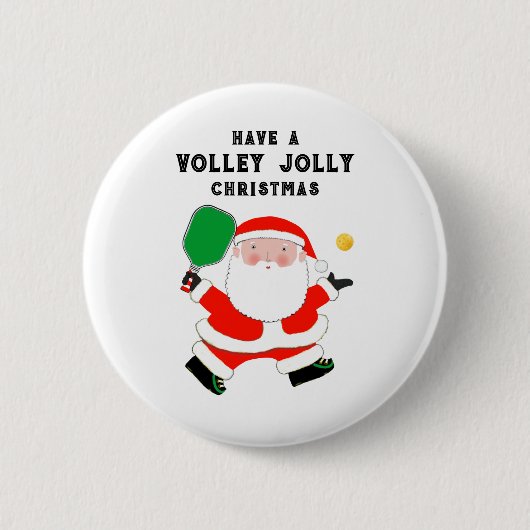 Pickleball kerst ronde button 5,7 cm (Voorkant)