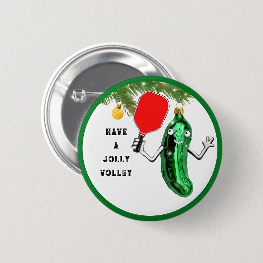 Pickleball kerst ronde button 5,7 cm (Voorkant /achterkant)