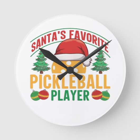 Pickleball kerst ronde klok (Voorkant)