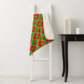 Pickleball Kerst Rood en Groen Ornament Plaid Sherpa Deken (In situ)