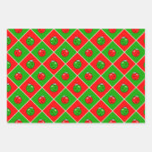 Pickleball Kerst Rood Groene Ornamenten Sneeuwball Inpakpapier Vel (Voorkant 2)
