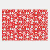 Pickleball Kerst Rood Groene Ornamenten Sneeuwball Inpakpapier Vel (Voorkant)