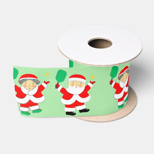 Pickleball Kerst Satijnen Lint (Spoel)