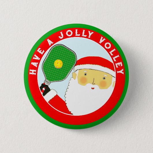 Pickleball Kerst Sockvuller Knop Ronde Button 5,7 Cm (Voorkant)