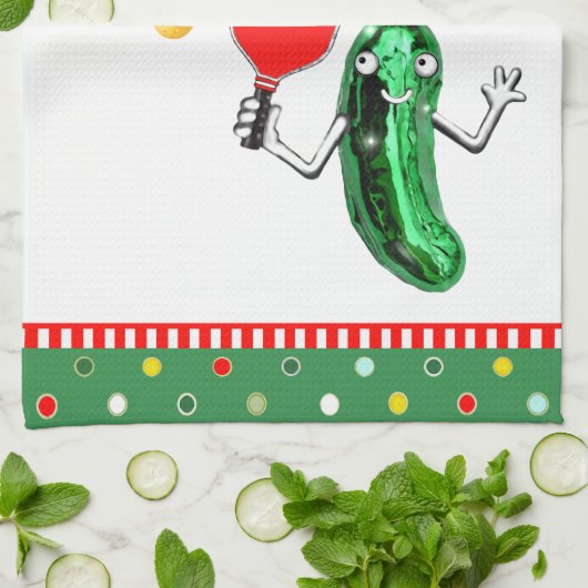 Pickleball kerst theedoek (Gevouwen)