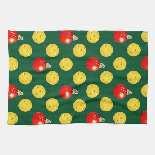 Pickleball kerst theedoek (Horizontaal)