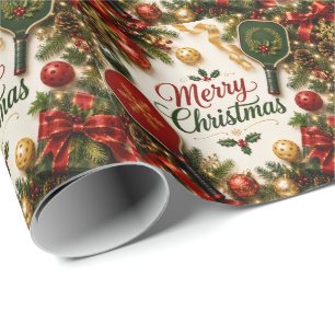 Pickleball Kerst thema Cadeaupapier