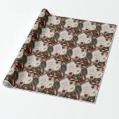 Pickleball Kerst thema Cadeaupapier (Uitgerold)
