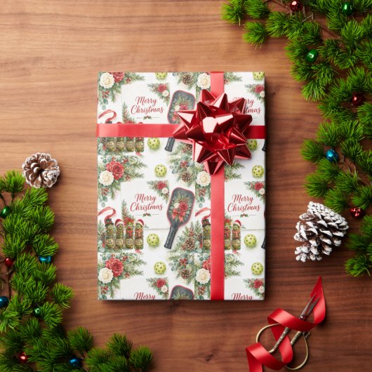 Pickleball Kerst thema  Cadeaupapier (Feestdagen Geschenken)