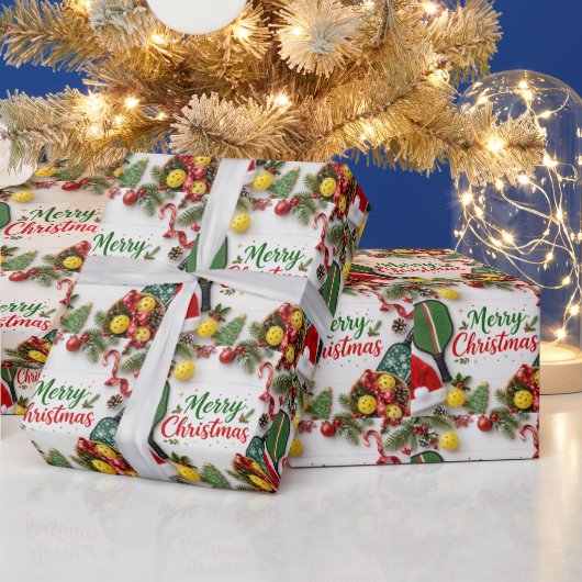 Pickleball Kerst thema Cadeaupapier (Feestdagen)