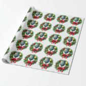 Pickleball Kerst thema Cadeaupapier (Uitgerold)