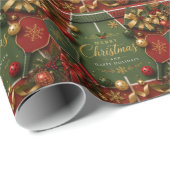Pickleball Kerst thema Cadeaupapier (Rol Hoek)
